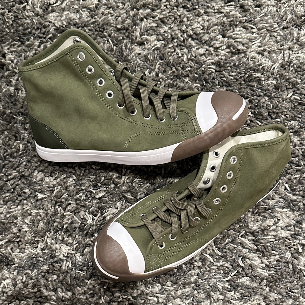 New Converse Jack Purcell Mid in Olive Green / Army Green Gum - Picture 2 of 14